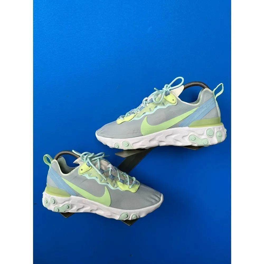 Nike Womens React Element 55 BQ2728-100 Gray Running Shoes Sneakers Size 9